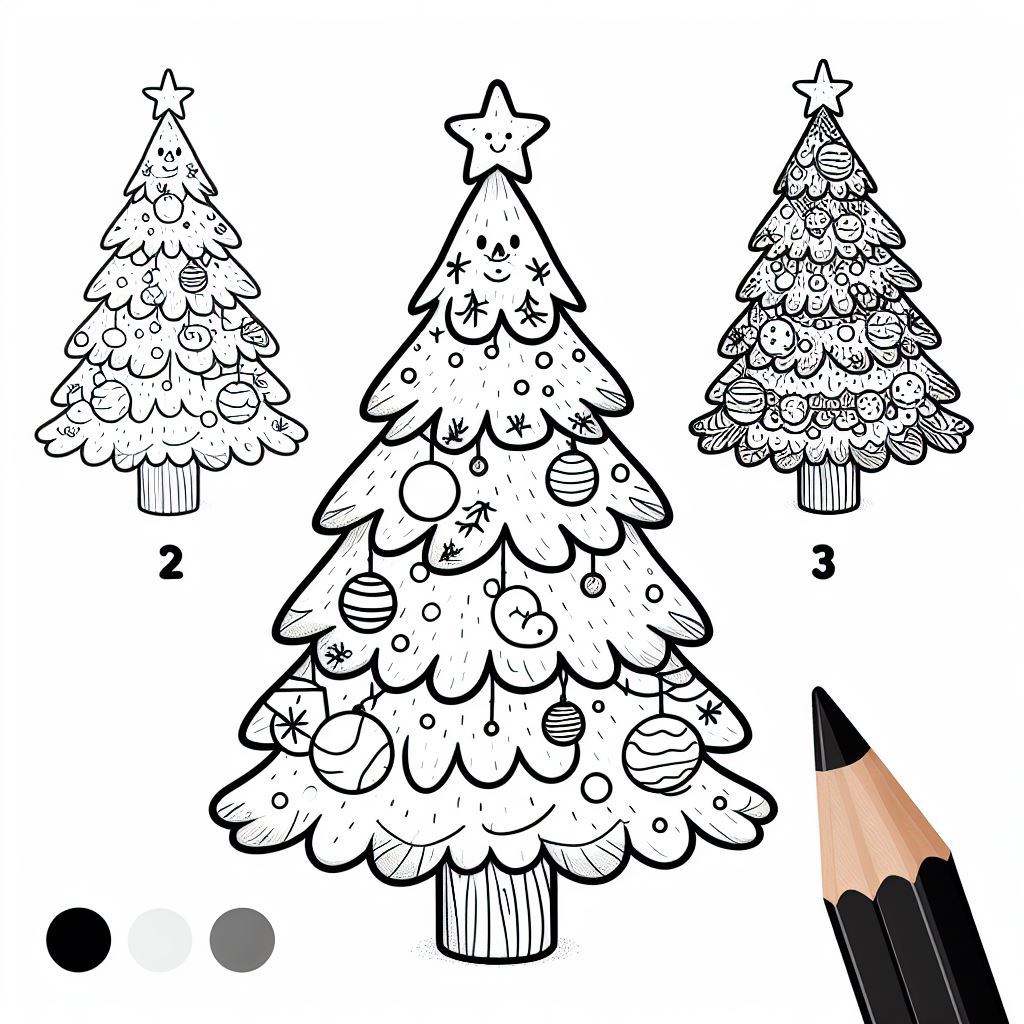 Yılbaşı Ağacı & Noel Baba boyama sayfaları PDF indir