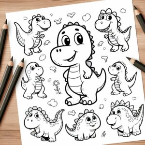 Dinozor Boyama Sayfası Kitabı PDF -3