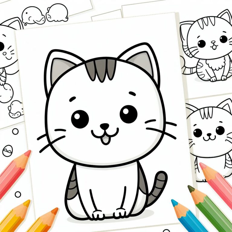 Kedi Boyama Sayfaları PDF