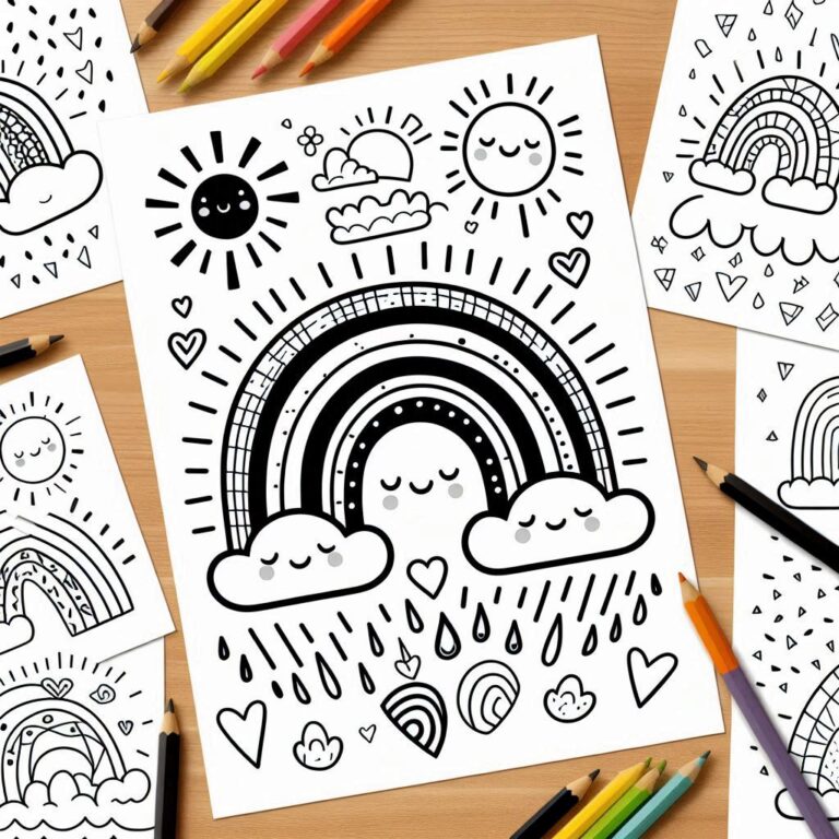 Gökkuşağı Boyama Sayfaları PDF