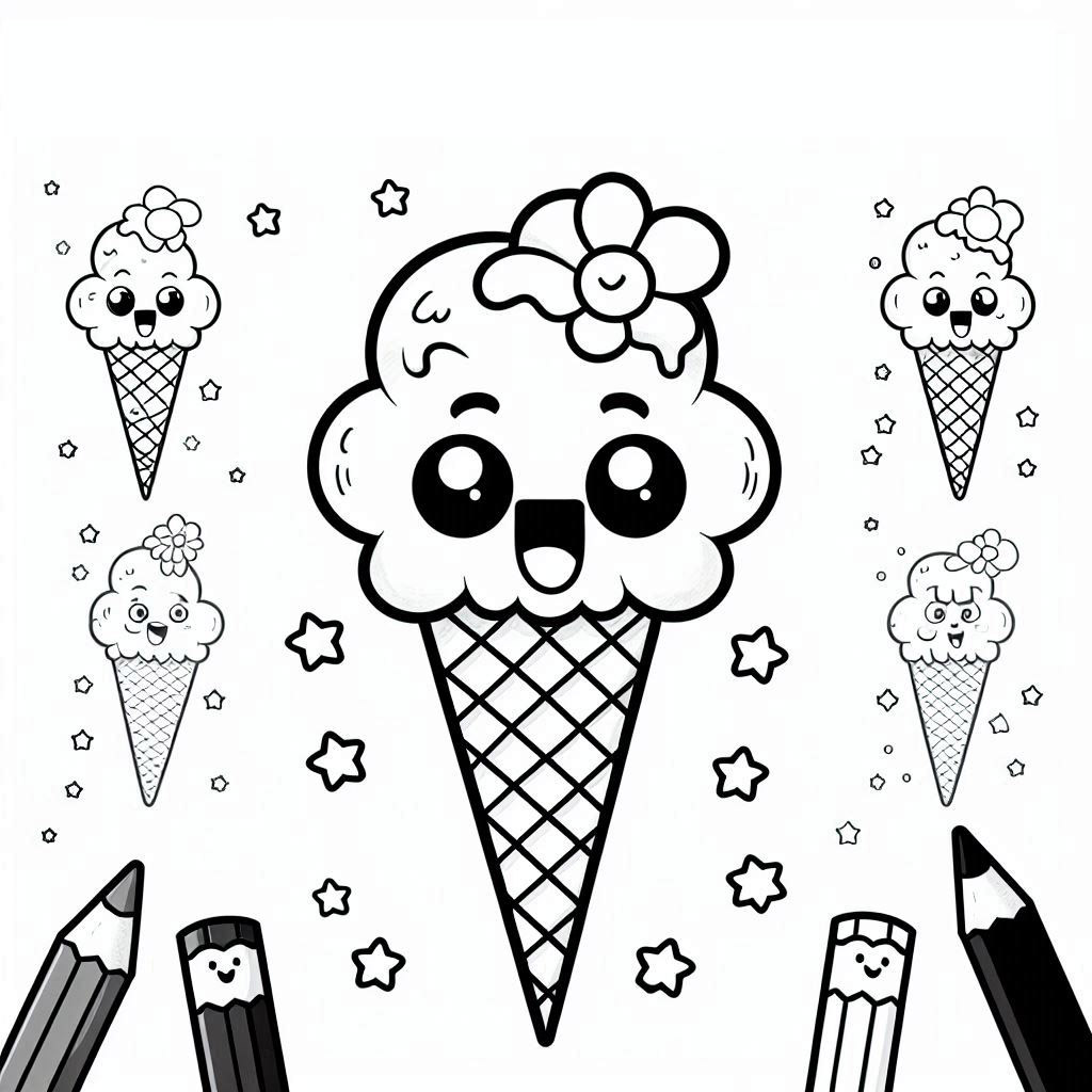 Dondurma Boyama Sayfaları PDF