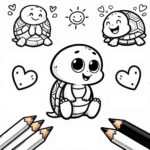 Kaplumbağa Boyama Sayfaları PDF