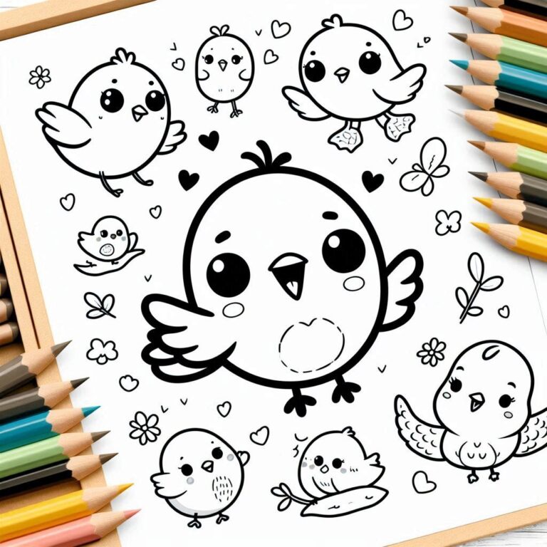 Kuş Boyama Sayfaları -3