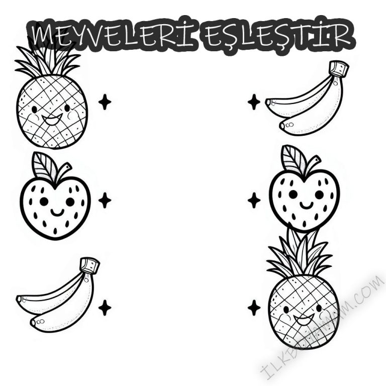 Eğitici Boyama Sayfası - Meyve Sayfası