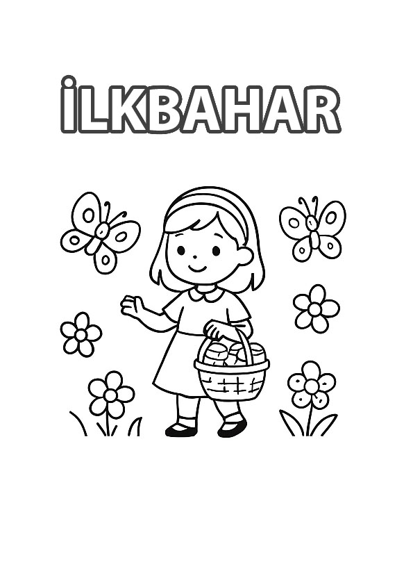 İlkbahar Boyama Sayfası - 3