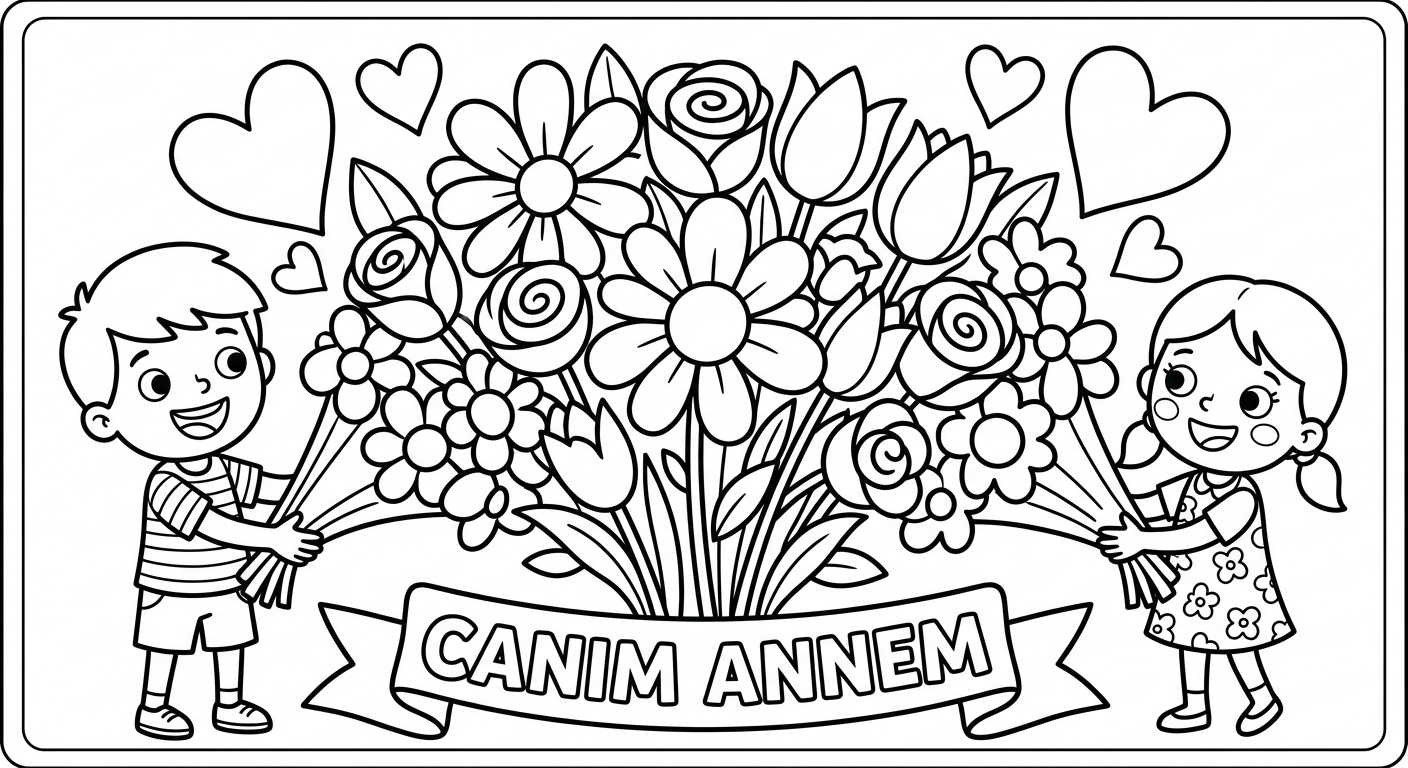 Anneler Gunu Canim Annem Boyama Sayfası